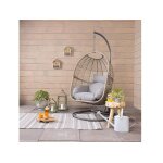 Fauteuil suspendu ?uf de jardin gris royan - jardideco