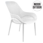 Fauteuil pour table de jardin design malibu - blanc