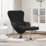Fauteuil ?uf vidaxl avec repose - pieds en velours noir Fauteuil ?uf vidaxl avec repose - pieds en velours noir