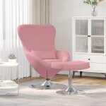 Fauteuil ?uf vidaxl avec repose - pieds en velours rose