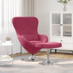 Fauteuil ?uf vidaxl avec repose - pieds en velours rouge vin