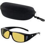 Fdjhy - surlunettes de soleil polarises teintes jaune avec etui lunettes - surlunette solaire antireflet ...