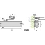Ferme - porte  bras compas - compact - force 2  4 - argent - gr 150 groom