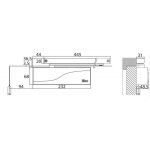 Ferme - porte � bras glissi�re - force fixe 3 - argent - is 65 iseo city
