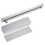 Ferme - porte � bras glissi�re + plaque - force 4 - argent - ts 91 b dormakaba