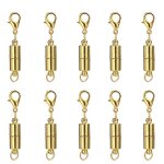 Fermoirs de connecteur de bijoux magn�tiques, paquet de 10 or