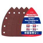 Feuille abrasive triangulaire pour ponceuse workpro, 100 pices grains 40 - 80 - 120 - 180, papier abrasif ...