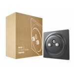 Fibaro - prise murale tv - sat fibaro walli n tv - sat outlet anthracite