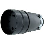 Fiche caoutchouc noir 3p + t 20 a legrand - femelle - sortie droite - noir