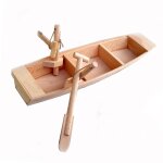 Figurines de mod�le de bateau en bois inachev�, sculptures de voilier, ornement de table pour salon chambre ...
