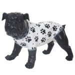 Figurine d�co bouledogue 24cm chien sculpture avec veste en polyr�sine pour int�rieur / ext�rieur peint ...