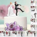 Figurine de marie et de mariee en resine synthetique, 12 styles, decoration de gateau de mariage( c)