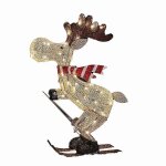 Figurine de no�l d'ext�rieur a led, d�coration de jardin en forme d'�lan skieur, 35 cm - c