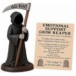 Figurine de soutien emotionnel faucheuse, statue gothique amusante pour decoration d'halloween, ornement ...