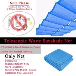 Filet pare - soleil tlescopique ondul, anti - uv hdpe, grille d'ombrage, pour l'extrieur, rtractable, ...