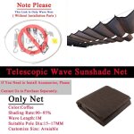 Filet pare - soleil tlescopique ondul, anti - uv hdpe, grille d'ombrage, pour l'extrieur, rtractable, ...