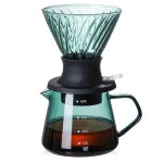 Filtre a cafe a immersion en verre 600 ml pour cafetiere a filtre v60, filtre a cafe en forme de v et ...