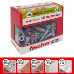Fischer 544015a cheville avec vis pour murature pleines, perfor�es et cloison s�che, gris, 5a x 25a mm, ...