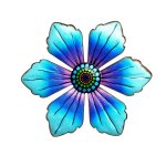 Fleur en m�tal bleu jaune vert rose, 1 pi�ce, artisanat, sculpture murale, ornement suspendu, int�rieur, ...