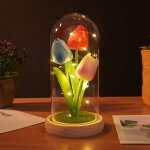 Fleur de tulipe en verre cadeau pour la saint - valentin fleurs artificielles dcoratives lgantes tulip ...