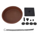 Fontaine pour bain d'oiseaux 1, 4 w a energie solaire, ronde, suspendue, avec pompe et bol, 6 buses, ...