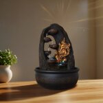Fontaine bouddha ganesh en r�sine marron et dor� - h40 cm