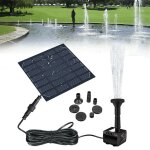 Fontaine a energie solaire avec pompe a eau et 3 t�tes de pulv�risation, d�coration de jardin, etang, ...