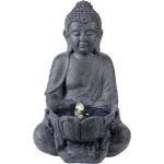 Fontaine ext�rieure solaire en composite bouddha anthracite