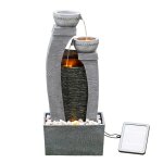 Fontaine de jardin avec batterie led, teamson home, gris