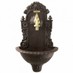 Fontaine de jardin de charme murale source fonte patinée marron avec robinet fonctionnel en laiton 14x25x40cm ... Fontaine de jardin de charme murale source fonte patinée marron avec robinet fonctionnel en laiton 14x25x40cm ...