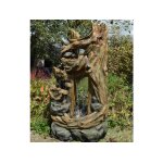 Fontaine de jardin kalloni vieux troncs d'arbre avec eclairage led - ubbink