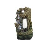 Fontaine de jardin sartene vieux troncs d'arbre avec cascade et eclairage led - ubbink