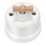 Fontini - interrupteur va - et - vient garby blanc manette h���tre Ã�64, 5 mm - blanc