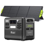 Fossibot f2400 centrale lectrique portable noire avec panneau solaire pliable fossibot sp200 200 w