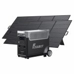 Fossibot f3600 gnrateur lectrique quip de deux sp420, deux panneaux solaires 420w peuvent tre connects ...