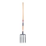 Fourche à bêcher à douille 4 dents de 30 cm manche bois pomme 100 cm Fourche à bêcher à douille 4 dents de 30 cm manche bois pomme 100 cm