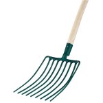 Fourche  cailloux douille 9 dents - manche bois certifi pefc 100%