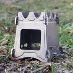 Fourneau a bois en titane lger, sac a dos camping extrieur, four a bois de chauffage portable bbq pique ...