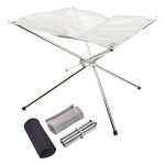 Foyer de camping avec cadre de poêle a bois, support de feu en acier inoxydable, maille pliable, chauffage ... Foyer de camping avec cadre de poêle a bois, support de feu en acier inoxydable, maille pliable, chauffage ...