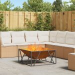 Foyer vidaxl carr� 80x80x40 cm en acier r�sistant aux intemp�ries