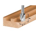 Fraise � rainurer h�lico�dale avec ar�te de base hs spi s8 d12 / 20 festool 490947