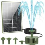 Fuente solar jardin, 4, 5w pompe de fontaine vert foncé 3m - câble avec divers effets pulvérisation Fuente solar jardin, 4, 5w pompe de fontaine vert foncé 3m - câble avec divers effets pulvérisation