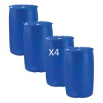 Fût plastique neuf 220l à bondes homologué un - lot de 4 Fût plastique neuf 220l à bondes homologué un - lot de 4