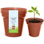 G04018 lot de 3 pots a fleurs couleur terre cuite 15 cm