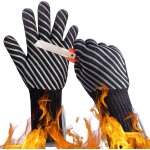 Gants de barbecue, 1472f gants de barbecue en aramide rsistants a la chaleur, gants de four antidrapants ...