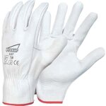 Gant cuir blanc tout fleur de bovin 50f manutention legere a sec t. 8