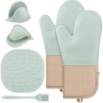 Gants de four, maniques, set de 6 silicone gants de cuisine, résistant a la chaleur jusqu'à 230 c - pour ... Gants de four, maniques, set de 6 silicone gants de cuisine, résistant a la chaleur jusqu'à 230 c - pour ...