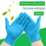 Gants en latex jetables, 100 pice / ensemble epais, antidrapants, rsistants aux acides et aux alcalis, ...