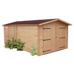 Garage denis madriers douglas 28 mm sans plancher toit double pente 21, 15 m Garage denis madriers douglas 28 mm sans plancher toit double pente 21, 15 m