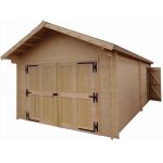 Garage madriers bois massif double rainurage - 60 mm - surface utile : 18, 97 m2 Garage madriers bois massif double rainurage - 60 mm - surface utile : 18, 97 m2